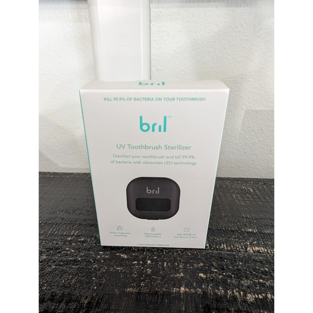 NEW Bril UV-C Toothbrush Sterilizer Sanitizer Rechargeable USB Black